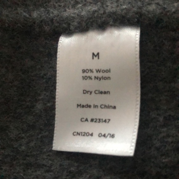 Talbots Double-Face Wing Collar Wool Blend Jacket  Sz. M Solid Navy Gray Cozy - Picture 6 of 7